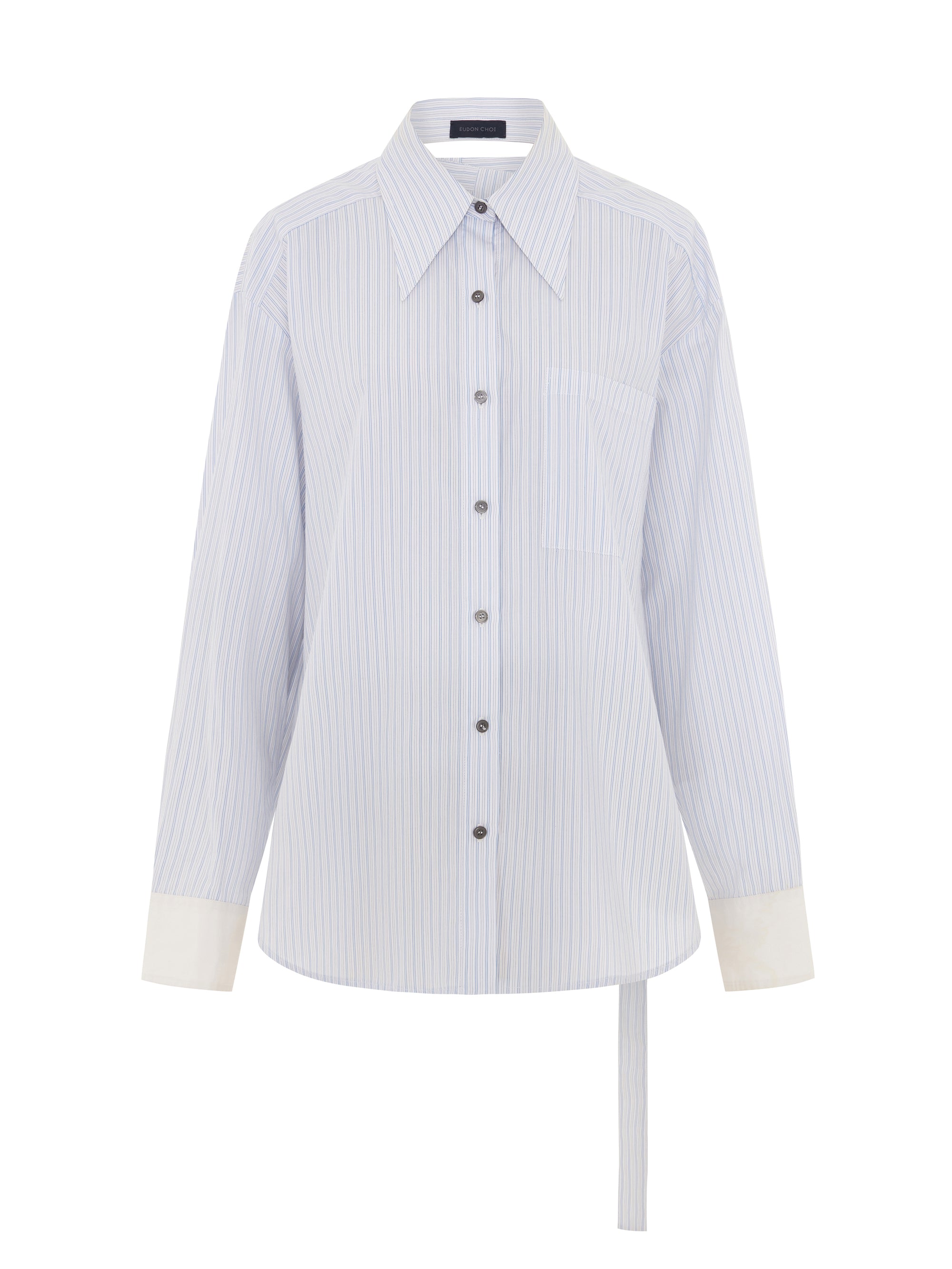 Alene Shirt White and Blue Stripe